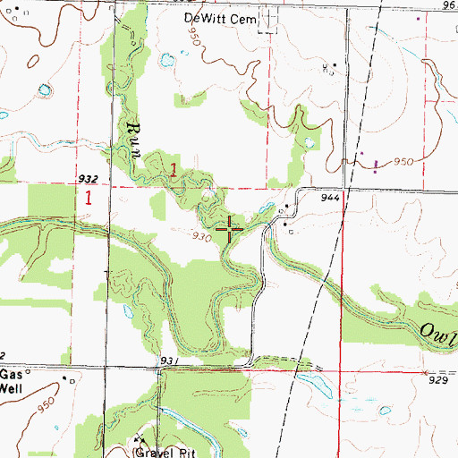 Topographic Map of Bloody Run, KS