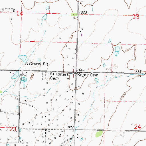 Topographic Map of Galemore Cemetery, KS