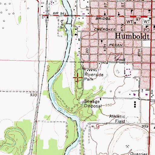 Topographic Map of Riverside Park, KS