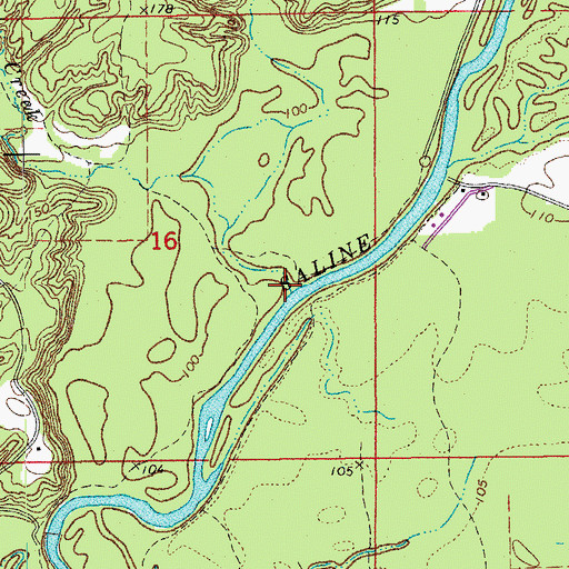 Topographic Map of Carmichael Creek, AR