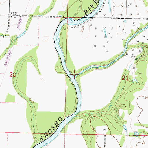 Topographic Map of Coal Creek, KS