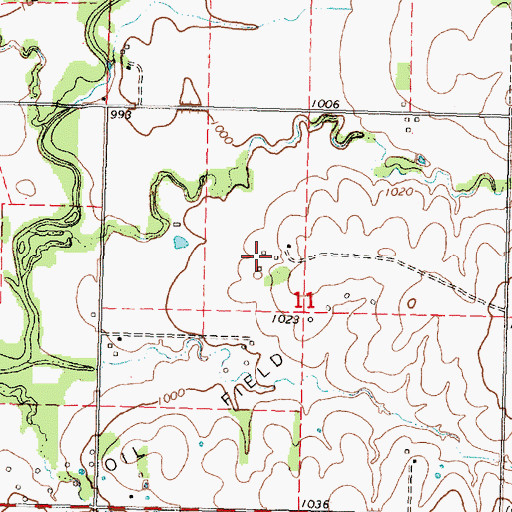 Topographic Map of Little Creek, KS