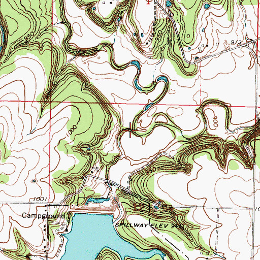 Topographic Map of Wolfpen Creek, KS