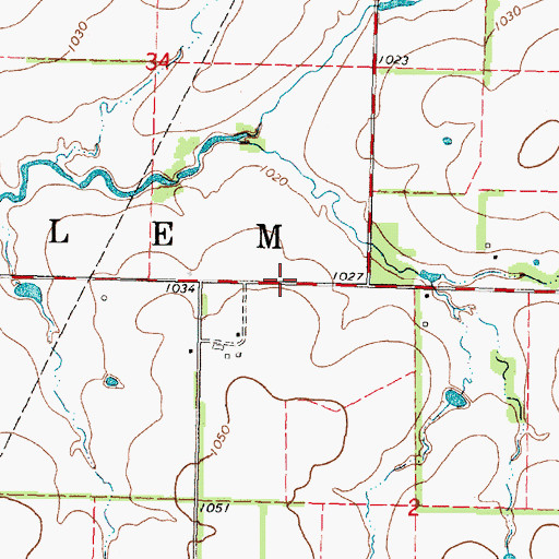 Topographic Map of Township of Salem, KS