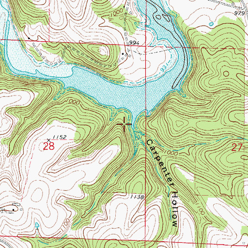 Topographic Map of Carpenter Hollow, AR