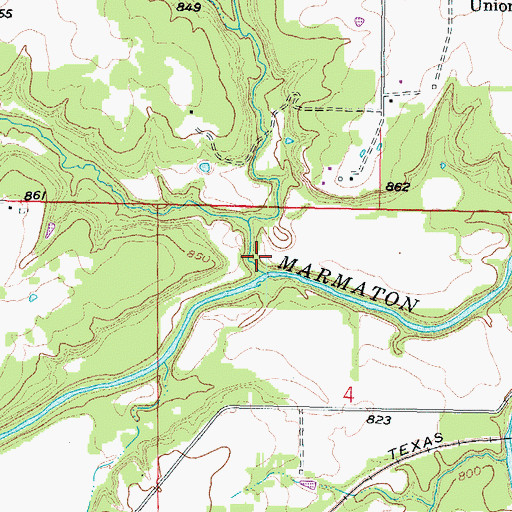 Topographic Map of Cedar Creek, KS