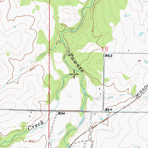 Topographic Map of Elm Creek, KS