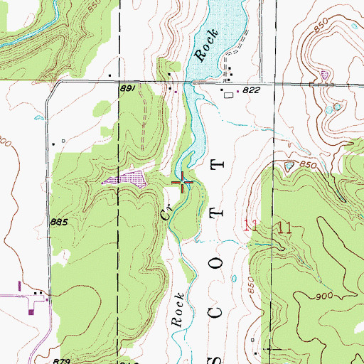 Topographic Map of Rock Creek, KS