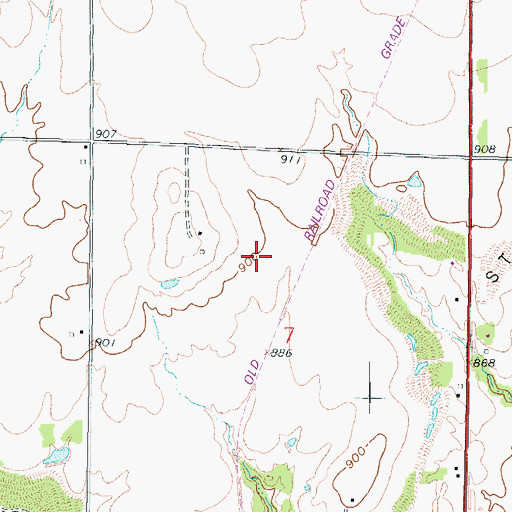 Topographic Map of Pine Lawn Cemetery, KS