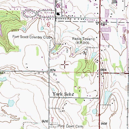 Topographic Map of Mercy Hospital - Fort Scott, KS