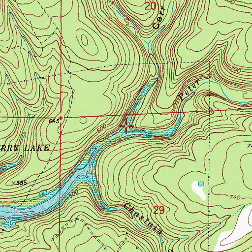 Topographic Map of Carr Hollow, AR