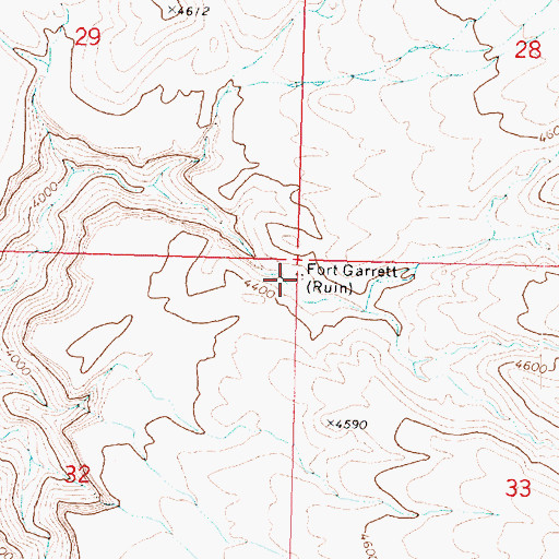 Topographic Map of Fort Garrett, AZ