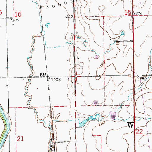 Topographic Map of Township of Walnut, KS