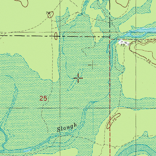 Topographic Map of Carroll Slough, AR