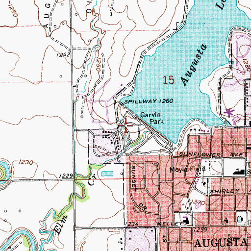 Topographic Map of Garvin Park, KS