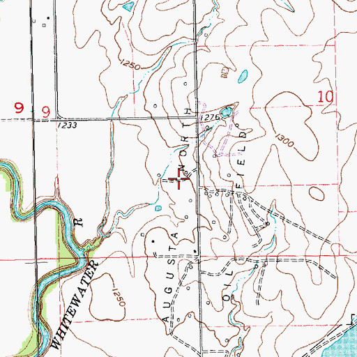 Topographic Map of Augusta North Oil Field, KS
