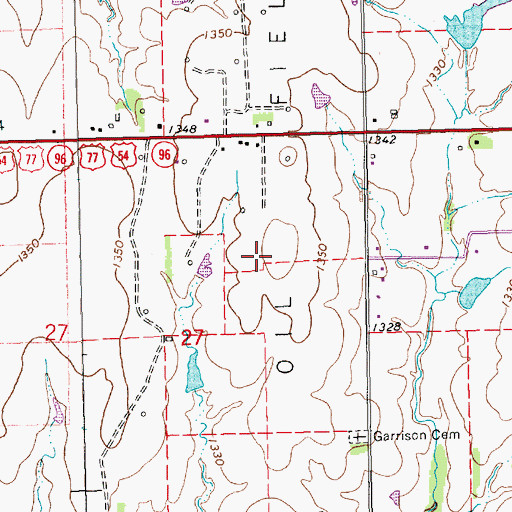 Topographic Map of Haverhill Oil Field, KS