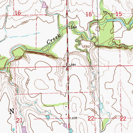 Topographic Map of Township of Bloomington, KS