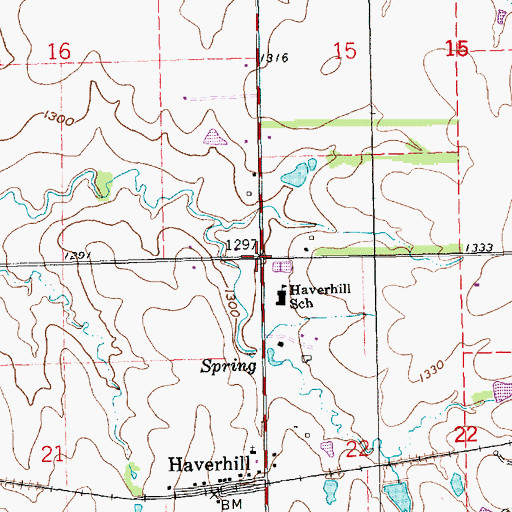Topographic Map of Township of Spring, KS