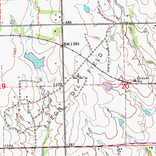 Topographic Map of Leon Oil Field, KS