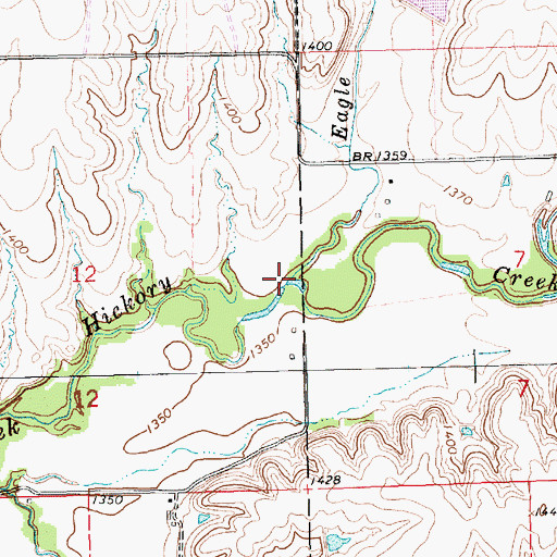 Topographic Map of Eagle Creek, KS
