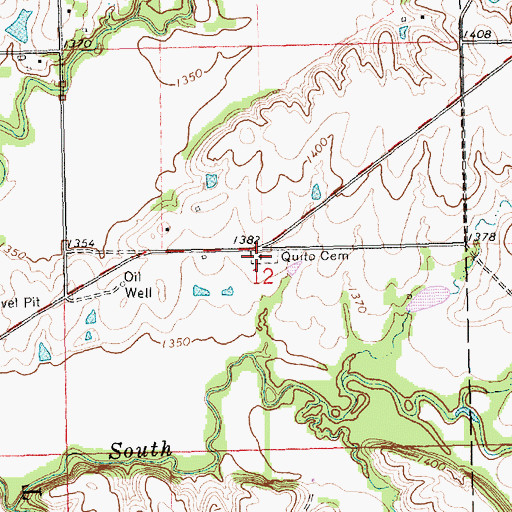 Topographic Map of Quito Cemetery, KS