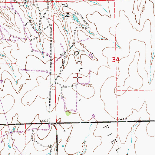 Topographic Map of Kramer-Stern Oil Field, KS