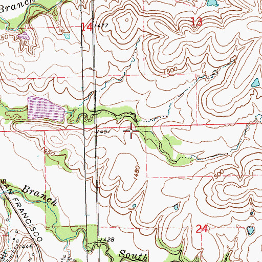 Topographic Map of Township of Hickory, KS