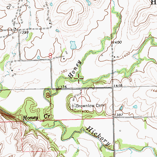 Topographic Map of Stony Branch, KS