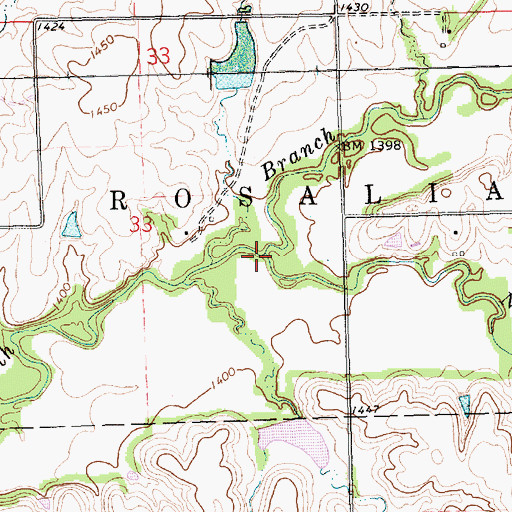 Topographic Map of Nicholas Creek, KS