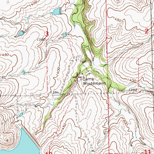 Topographic Map of Camp Wiedemann, KS