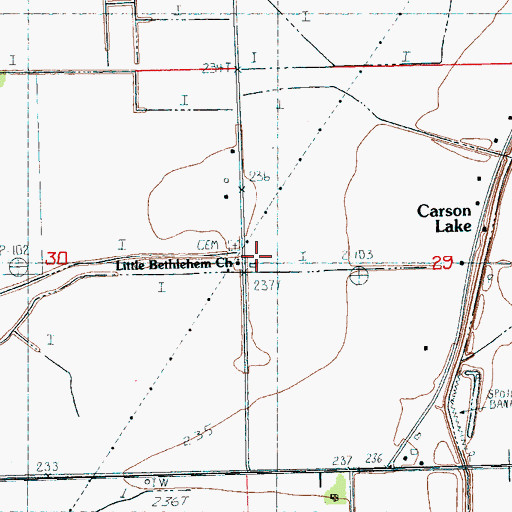 Topographic Map of Carson School, AR