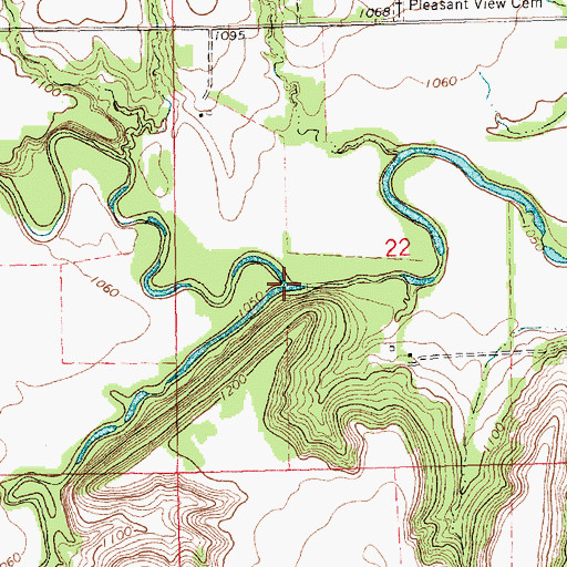 Topographic Map of North Branch Otter Creek, KS