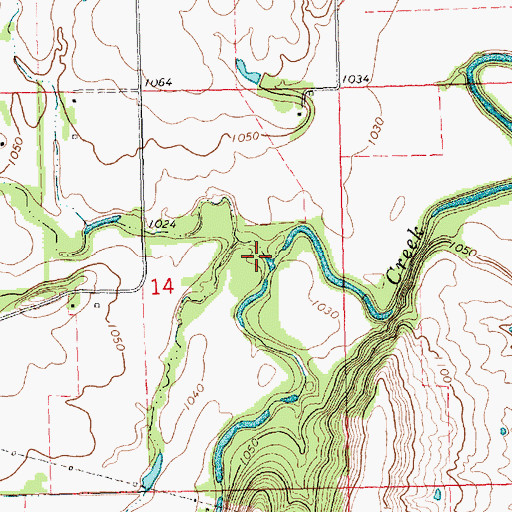 Topographic Map of Tadpole Creek, KS