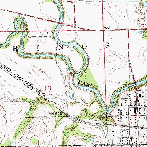 Topographic Map of Salt Creek, KS