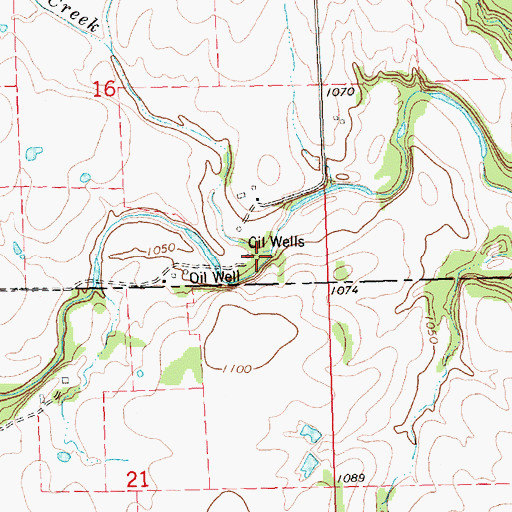 Topographic Map of Plum Creek, KS