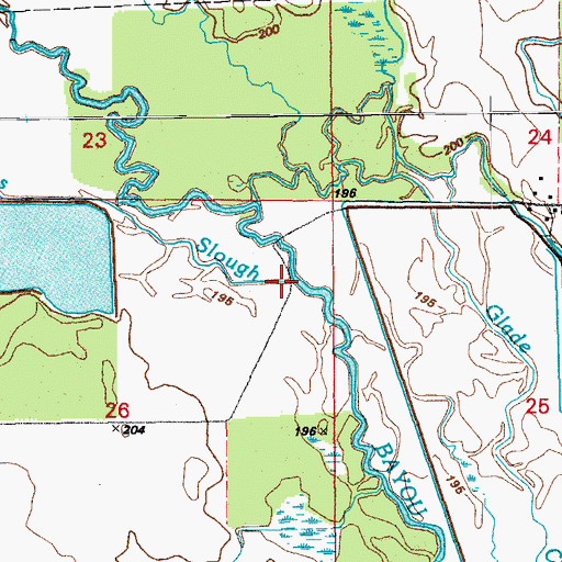 Topographic Map of Carsons Slough, AR