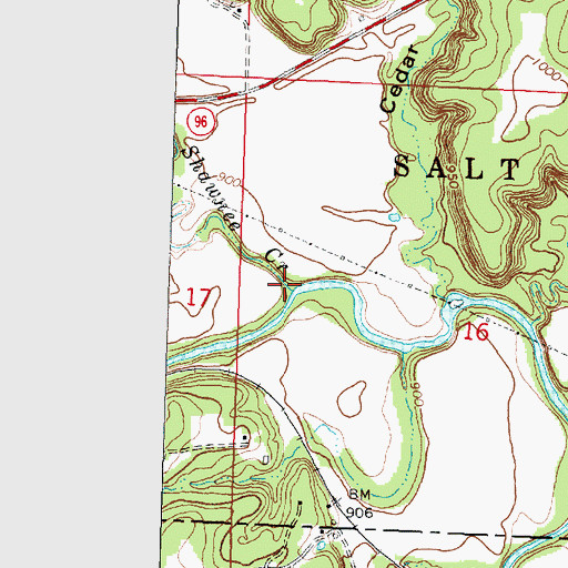Topographic Map of Shawnee Creek, KS