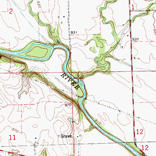 Topographic Map of Crain Creek, KS
