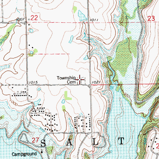 Topographic Map of Township Cemetery, KS