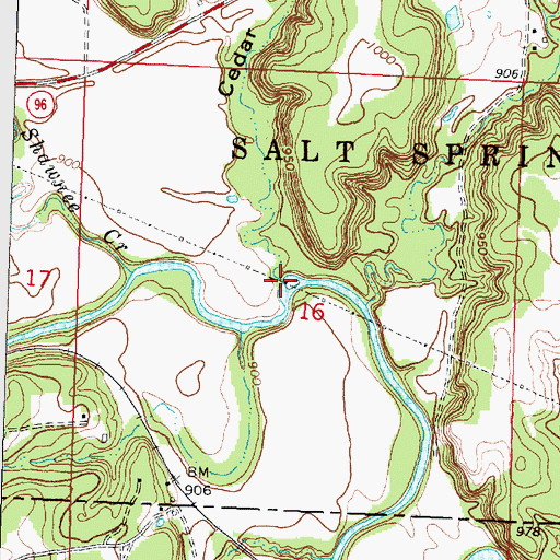 Topographic Map of Cedar Hollow, KS