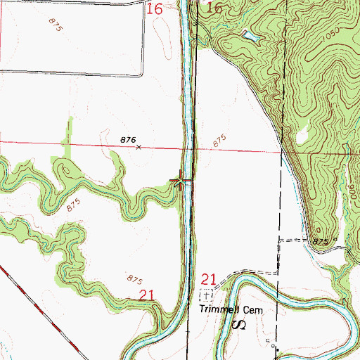Topographic Map of Ross Branch, KS