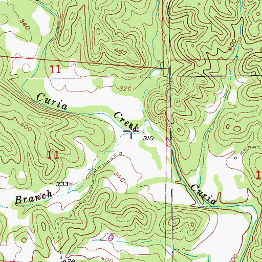 Topographic Map of Carter Branch, AR