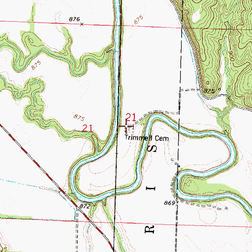 Topographic Map of Trimmell Cemetery, KS