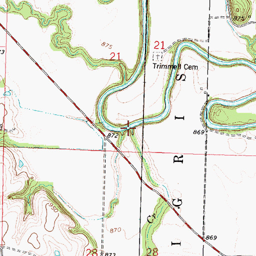 Topographic Map of Greathouse Creek, KS
