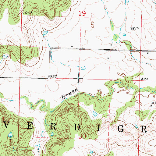 Topographic Map of Township of Verdigris, KS