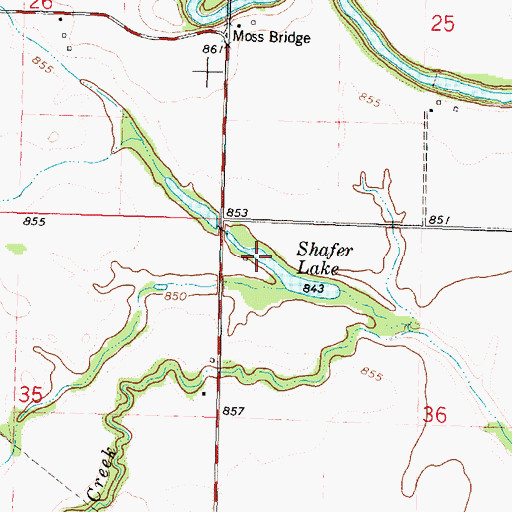 Topographic Map of Shafer Lake, KS