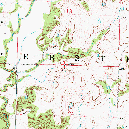 Topographic Map of Township of Webster, KS