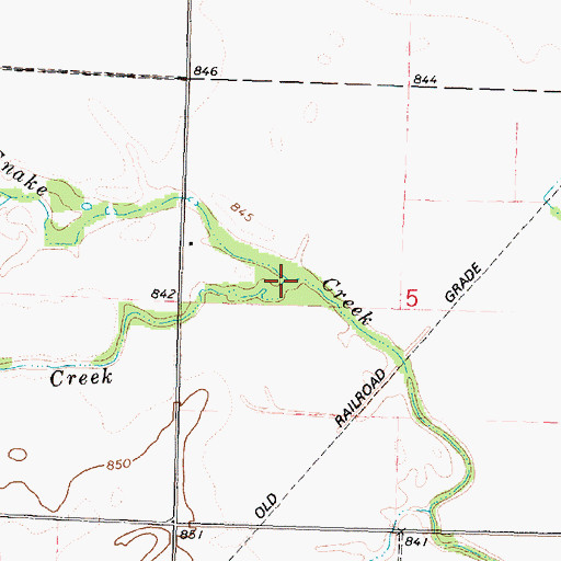 Topographic Map of Rock Creek, KS