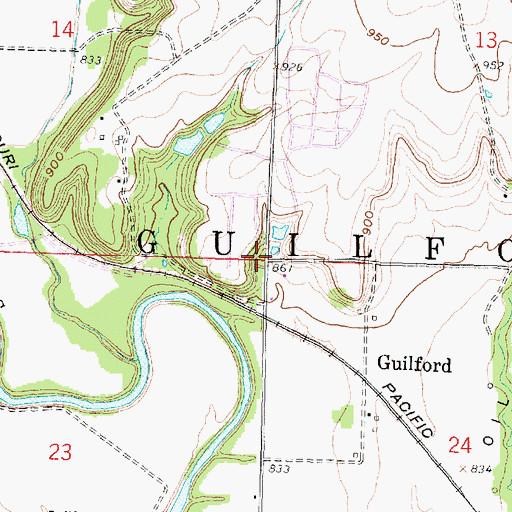 Topographic Map of Township of Guilford, KS